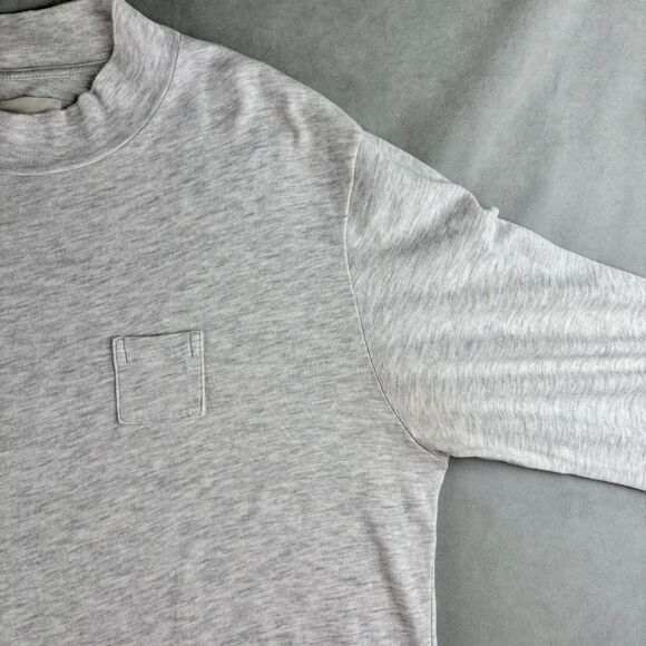 Aime Leon Dore Dime Bag Shirt Mens M Heather Gray Mock Long Sleeve Pocket Cotton - Picture 5 of 11